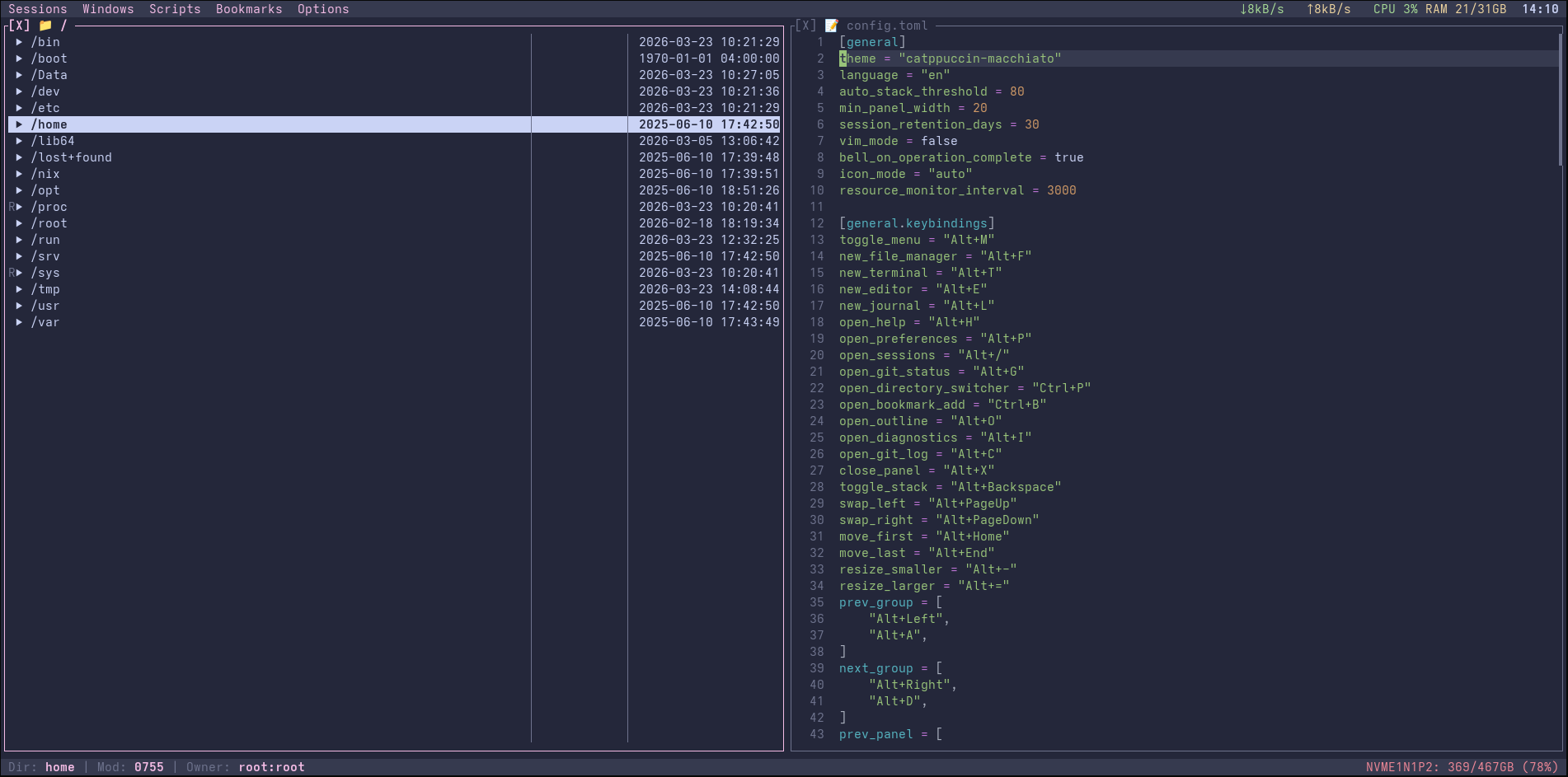 Тема Catppuccin Macchiato