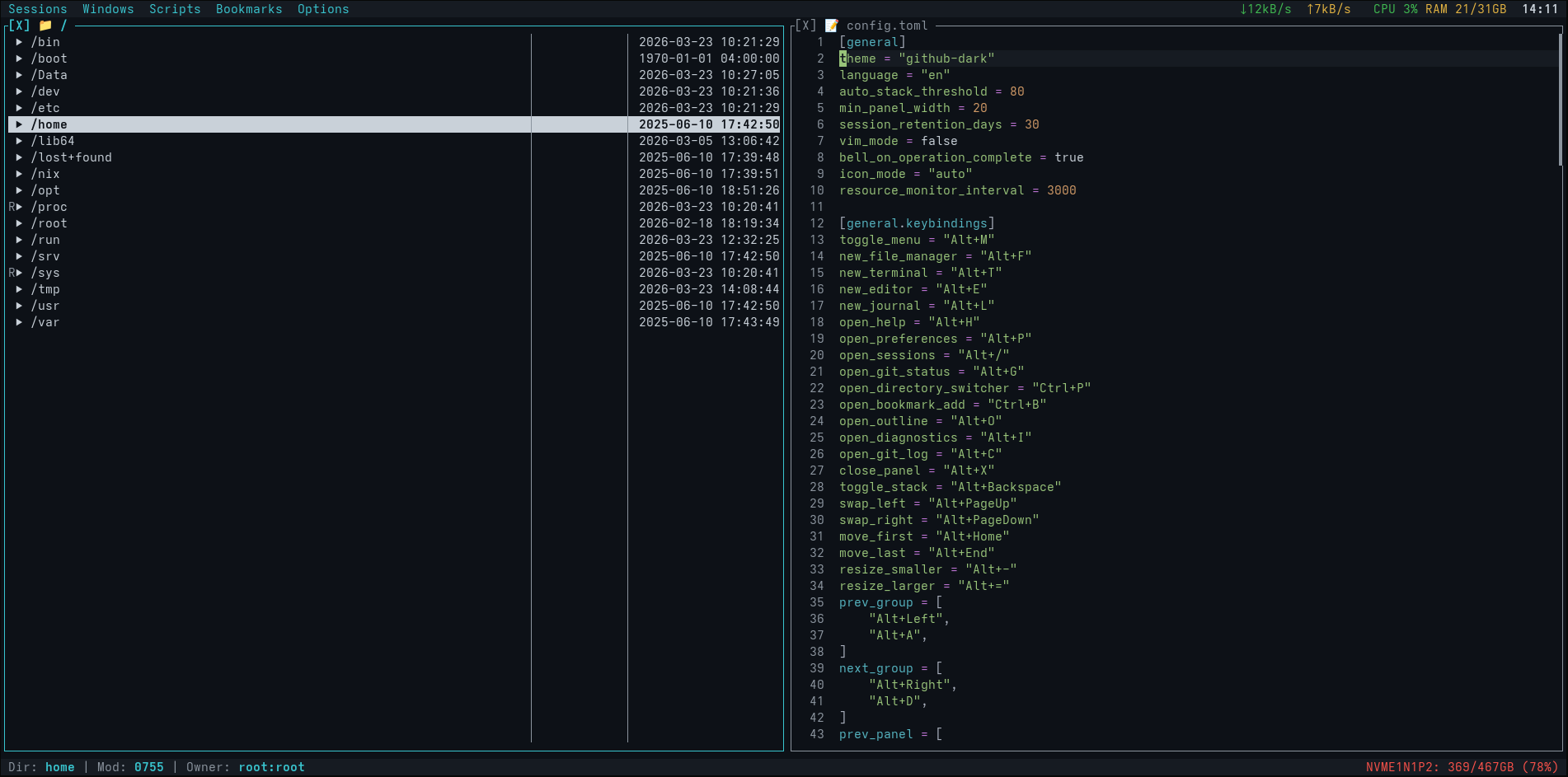 Тема GitHub Dark